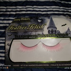 False mink pink colored eyelashes.